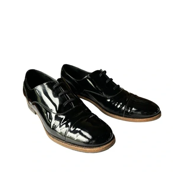 Freda Salvador Black Patent Leather Derby Shoes TEMI SHEARLING PENNY LOAFER MULE – FREDA SALVADOR main image 3